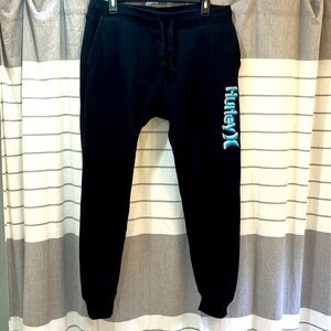 NWT Hurley Men’s embroidered awesome sz Large Sweatpants